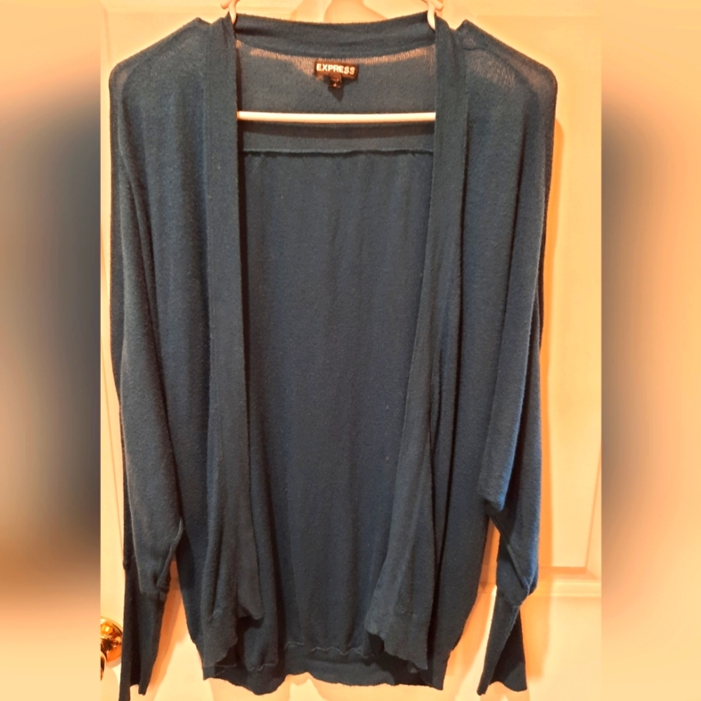 Express Blue Open Front Cardigan Sweater size Small